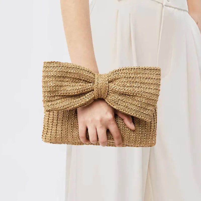 Rory Raffia Bow Clutch (Pre-Order)