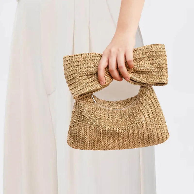 Rory Raffia Bow Clutch (Pre-Order)