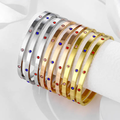 Cami CZ Stone Bangle with Colored Stones (Pre-Order)