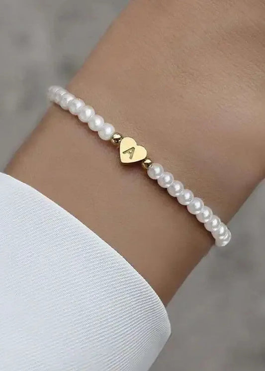 Casual Pearl Initial Bracelet | Pre-Order