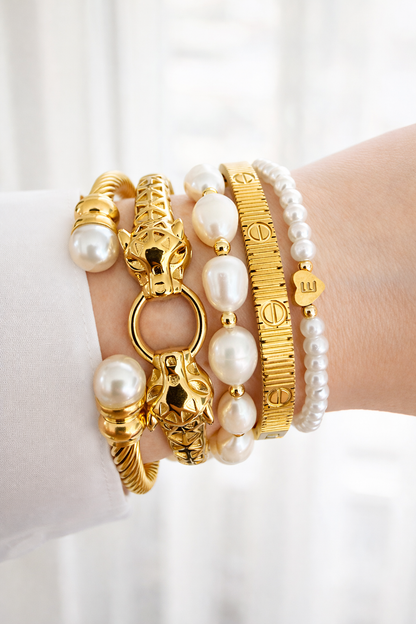 Casual Pearl Initial Bracelet | Pre-Order