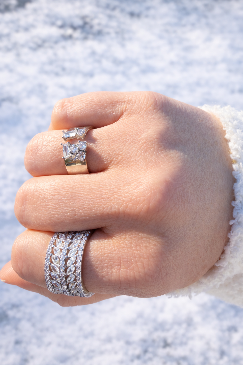 Glacier Adjustable CZ Ring