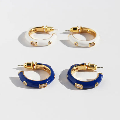 Isla Enamel Hoops (Pre-Order)