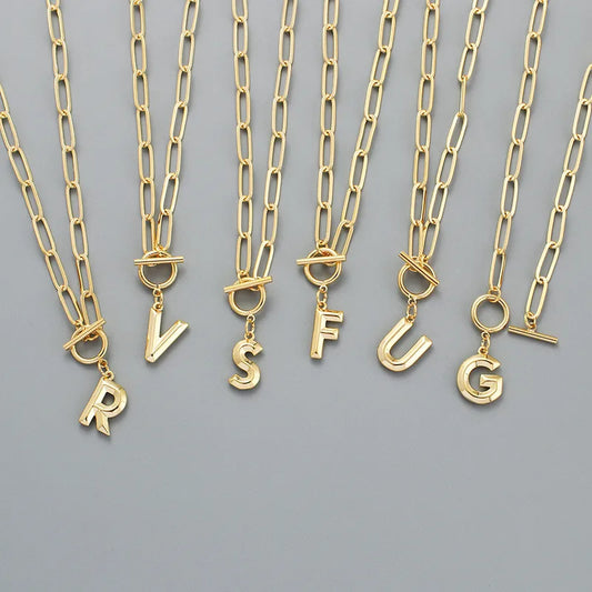 Paperclip Chain Initial Necklace (Pre-Order)