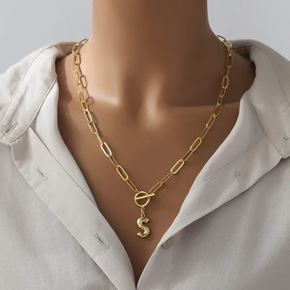 Paperclip Chain Initial Necklace (Pre-Order)