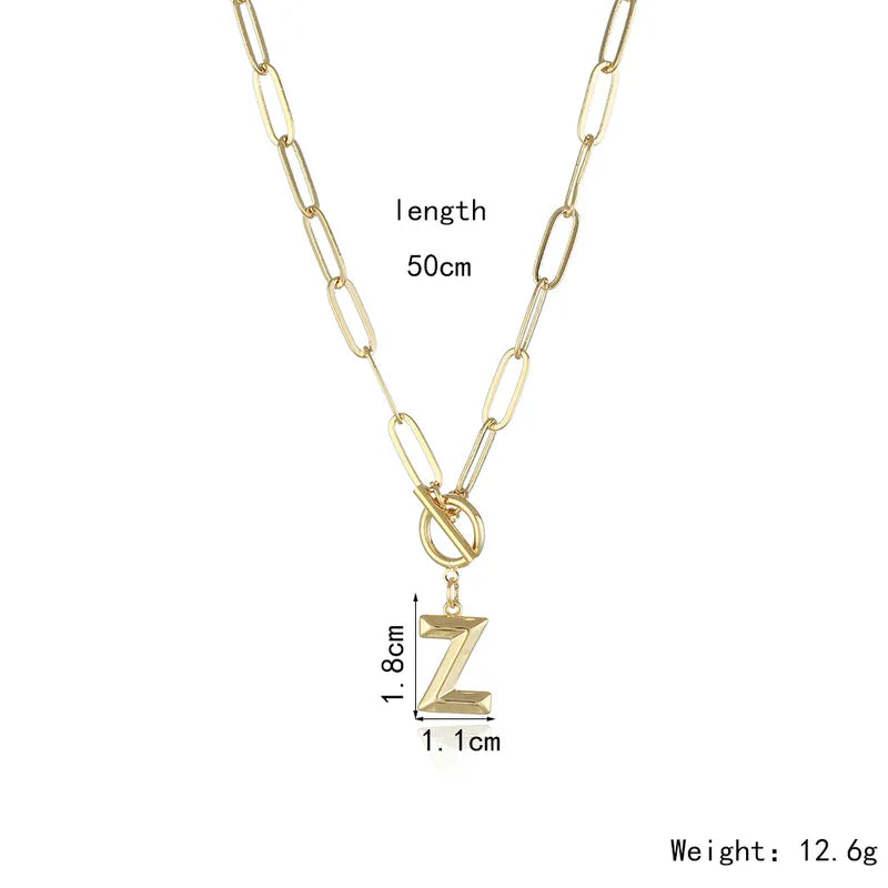 Paperclip Chain Initial Necklace (Pre-Order)