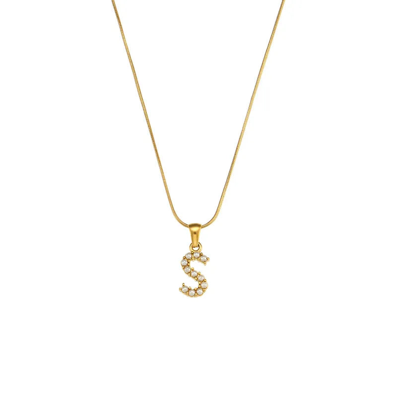 Pearl Initial Pendant Necklace (Pre-Order)