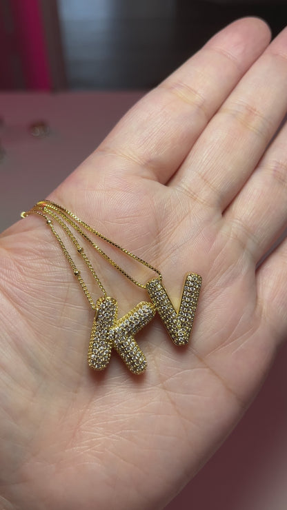 Bubble Initial Pendant Necklace | Pre-Order