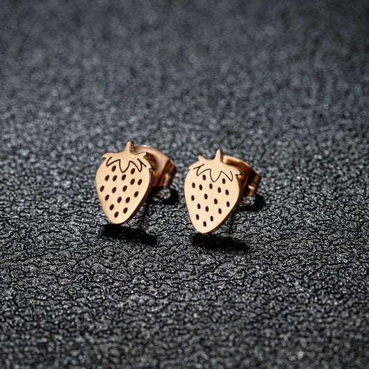 Stainless Steel Strawberry Studs | Pre-Order