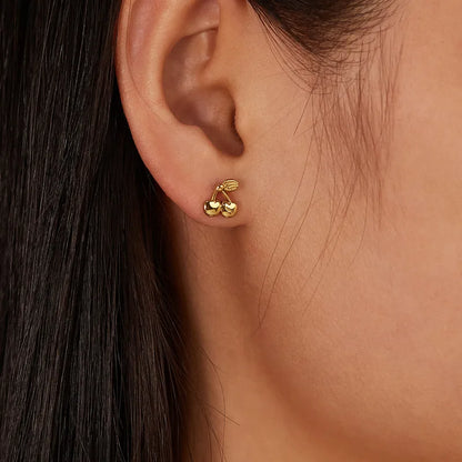 Stainless Steel Cherry Micro Studs | Pre-Order