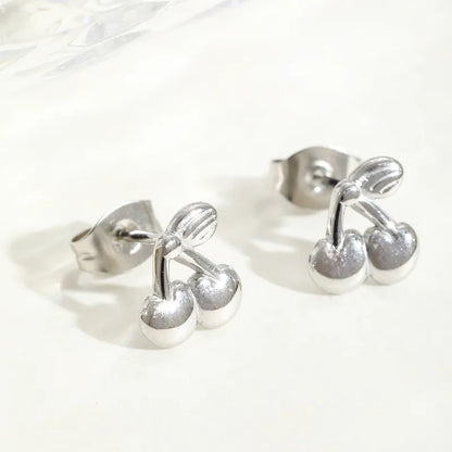 Stainless Steel Cherry Micro Studs | Pre-Order