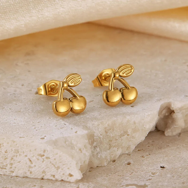 Stainless Steel Cherry Micro Studs | Pre-Order
