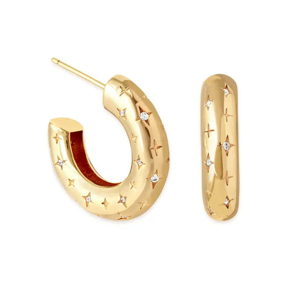 Star Spangled Hoop Earrings (Pre-Order)