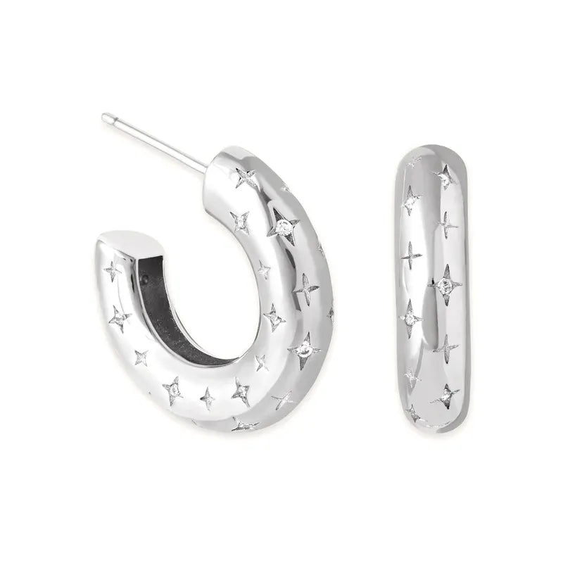 Star Spangled Hoop Earrings (Pre-Order)