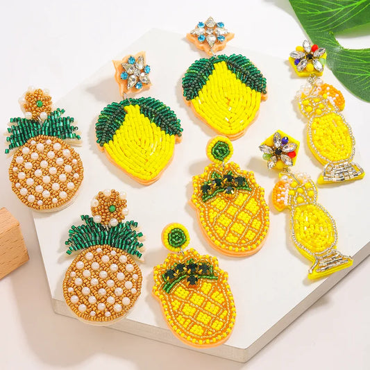 St Barts Beaded Statement Earrings | Pre-Order