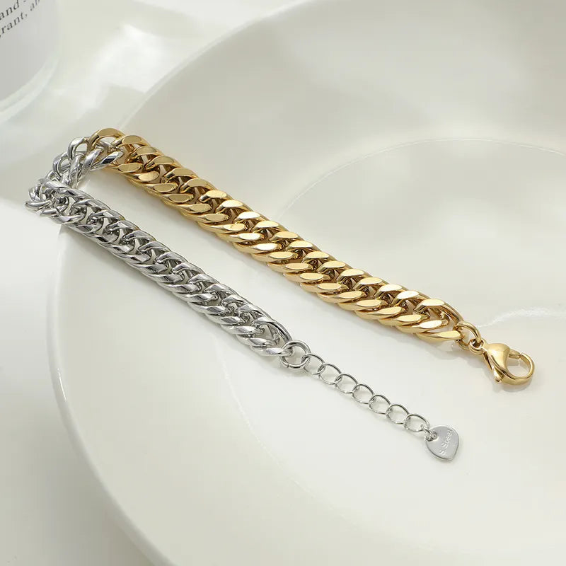 Two-Tone Cuban Chain Link Bracelet (Pre-Order)