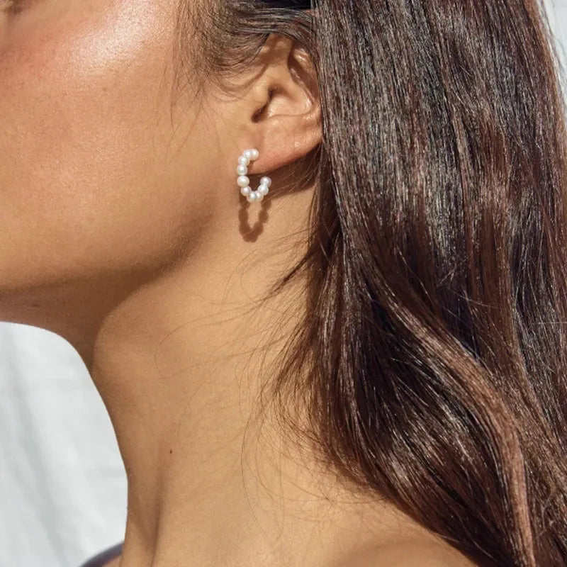 Theresa Pearl Hoops (Pre-Order)