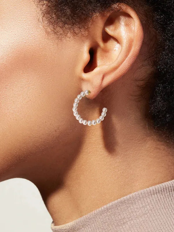 Theresa Pearl Hoops (Pre-Order)